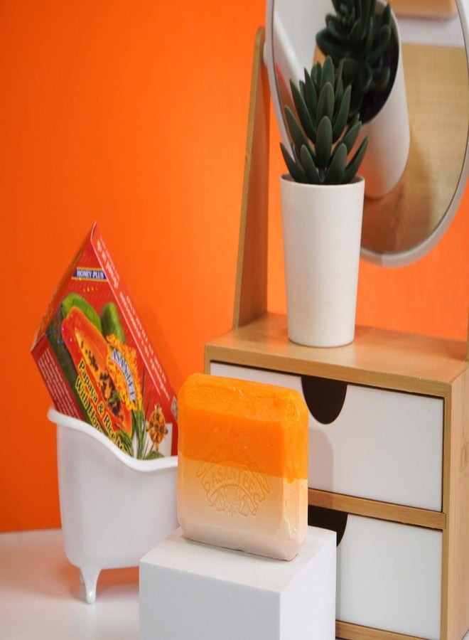 ASANTEE Papaya & Rice Milk with Honey Cleansing Soap 125 Grams (Pack of 3) - Image 4